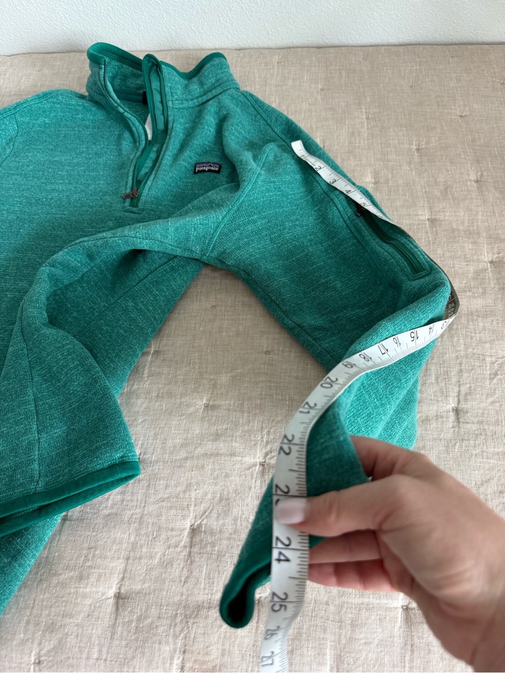 Patagonia Women’s 1/4 Zip Better Sweater in Emerald Green Size Large - Picture 9 of 10